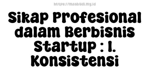 Sikap Profesional dalam Berbisnis Startup : 1. Konsistensi