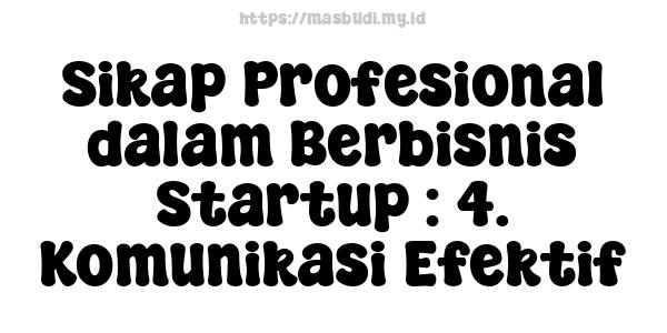 Sikap Profesional dalam Berbisnis Startup : 4. Komunikasi Efektif