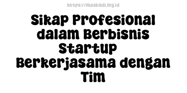 Sikap Profesional dalam Berbisnis Startup -  Berkerjasama dengan Tim