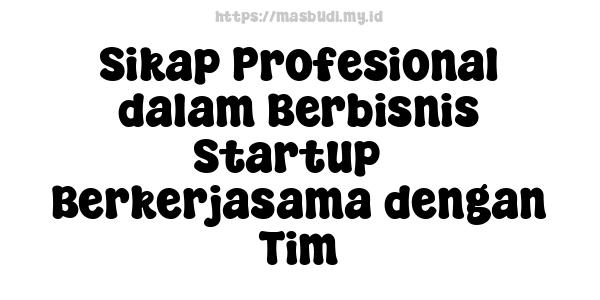 Sikap Profesional dalam Berbisnis Startup - Berkerjasama dengan Tim