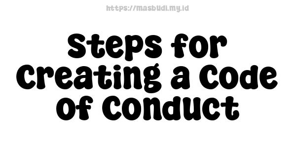 Steps for Creating a Code of Conduct