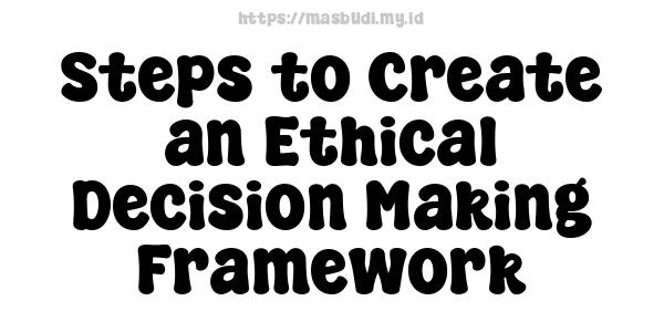 Steps to Create an Ethical Decision-Making Framework