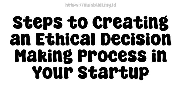 Steps to Creating an Ethical Decision Making Process in Your Startup