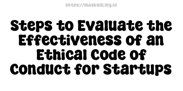 Steps to Evaluate the Effectiveness of an Ethical Code of Conduct for Startups