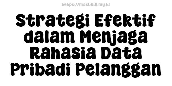 Strategi Efektif dalam Menjaga Rahasia Data Pribadi Pelanggan