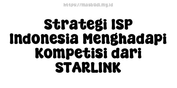 Strategi ISP Indonesia Menghadapi Kompetisi dari STARLINK