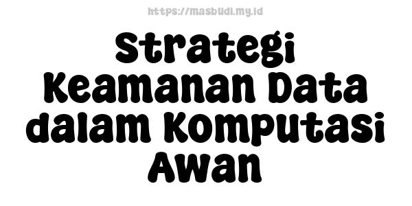 Strategi Keamanan Data dalam Komputasi Awan