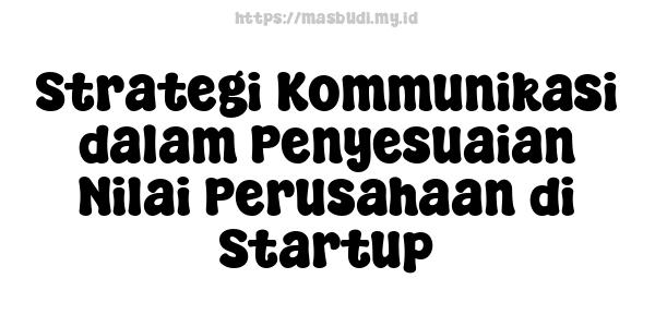 Strategi Kommunikasi dalam Penyesuaian Nilai Perusahaan di Startup