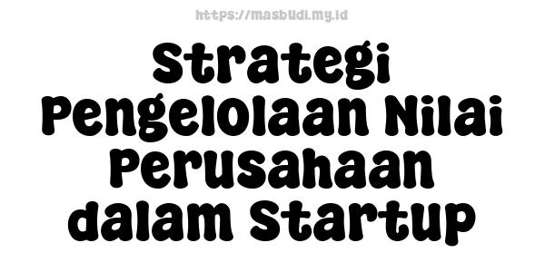 Strategi Pengelolaan Nilai Perusahaan dalam Startup