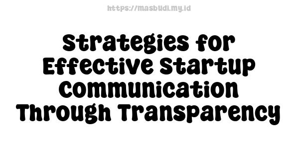 Strategies for Effective Startup Communication Through Transparency