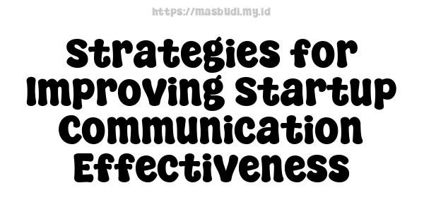 Strategies for Improving Startup Communication Effectiveness