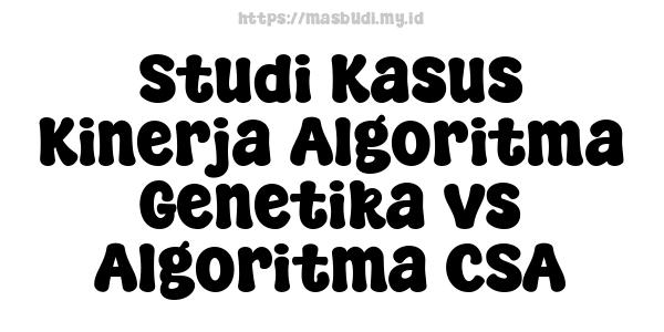 Studi Kasus Kinerja Algoritma Genetika vs Algoritma CSA