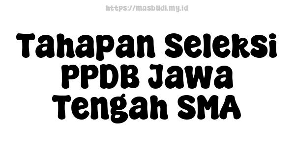 Tahapan Seleksi PPDB Jawa Tengah SMA