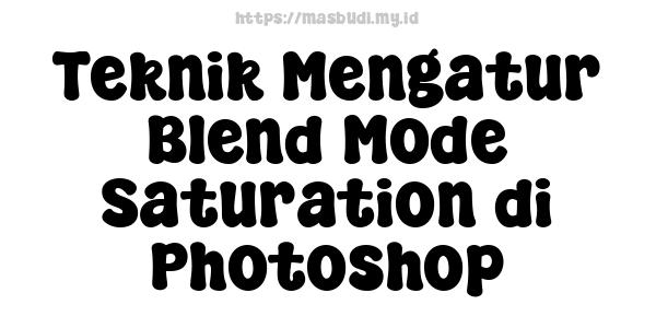 Teknik Mengatur Blend Mode Saturation di Photoshop