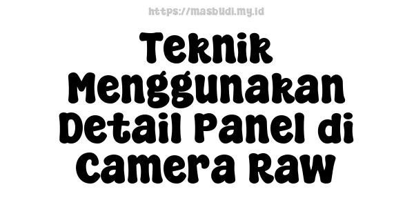 Teknik Menggunakan Detail Panel di Camera Raw