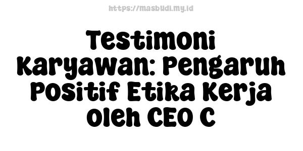 Testimoni Karyawan: Pengaruh Positif Etika Kerja oleh CEO C