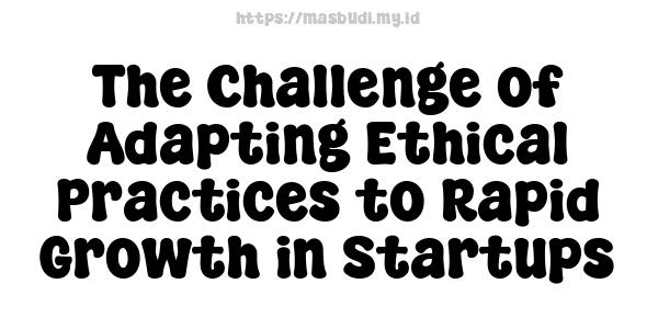 The Challenge of Adapting Ethical Practices to Rapid Growth in Startups