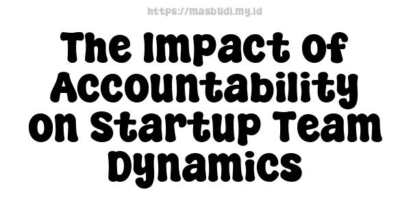 The Impact of Accountability on Startup Team Dynamics