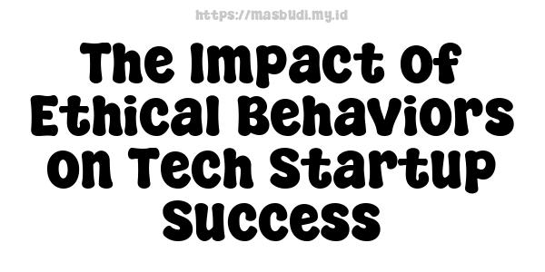 The Impact of Ethical Behaviors on Tech Startup Success