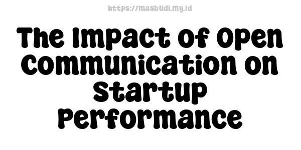 The Impact of Open Communication on Startup Performance