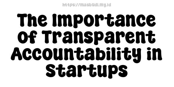 The Importance of Transparent Accountability in Startups