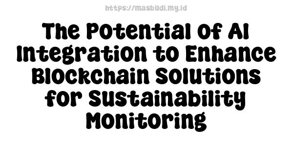 The Potential of AI Integration to Enhance Blockchain Solutions for Sustainability Monitoring