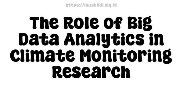 The Role of Big Data Analytics in Climate Monitoring Research