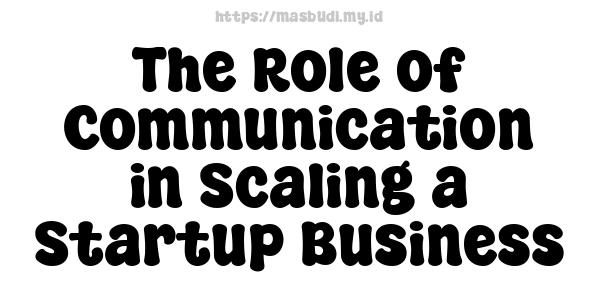 The Role of Communication in Scaling a Startup Business