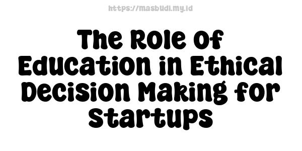 The Role of Education in Ethical Decision Making for Startups