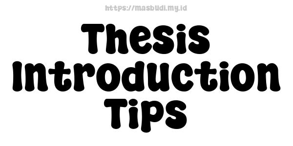 Thesis Introduction Tips