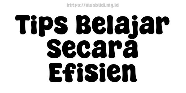 Tips Belajar Secara Efisien