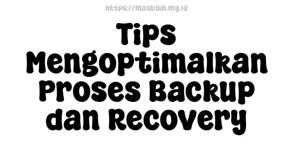 Tips Mengoptimalkan Proses Backup dan Recovery