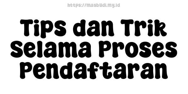 Tips dan Trik Selama Proses Pendaftaran