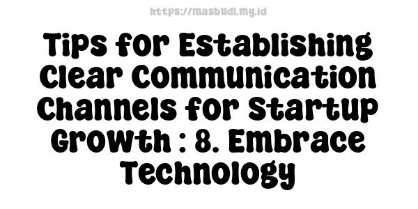 Tips for Establishing Clear Communication Channels for Startup Growth : 8. Embrace Technology