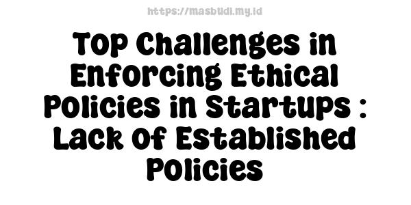 Top Challenges in Enforcing Ethical Policies in Startups : Lack of Established Policies