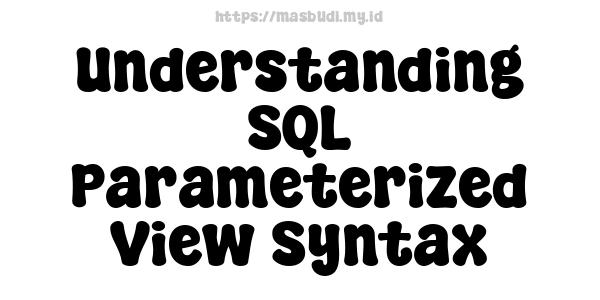 Understanding SQL Parameterized View Syntax