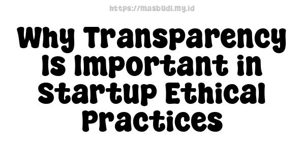 Why Transparency Is Important in Startup Ethical Practices