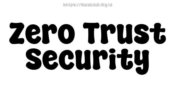 Zero Trust Security