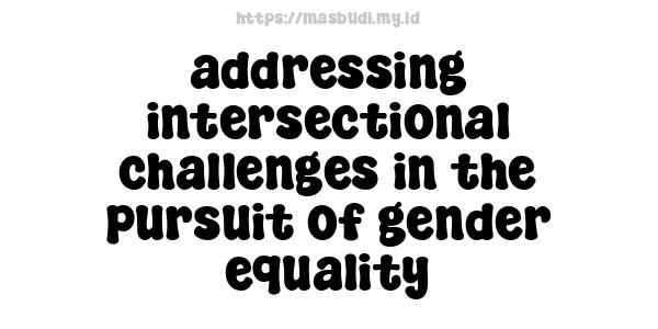 addressing intersectional challenges in the pursuit of gender equality