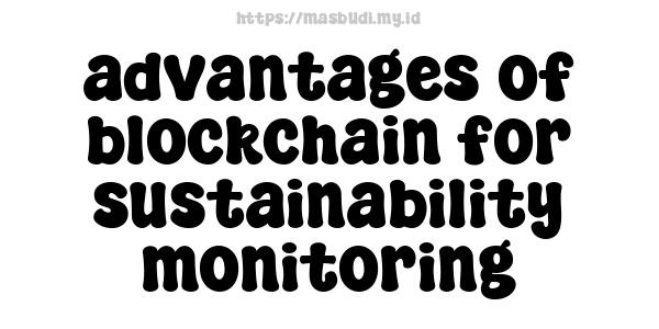 advantages of blockchain for sustainability monitoring