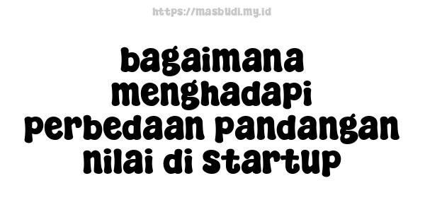 bagaimana menghadapi perbedaan pandangan nilai di startup