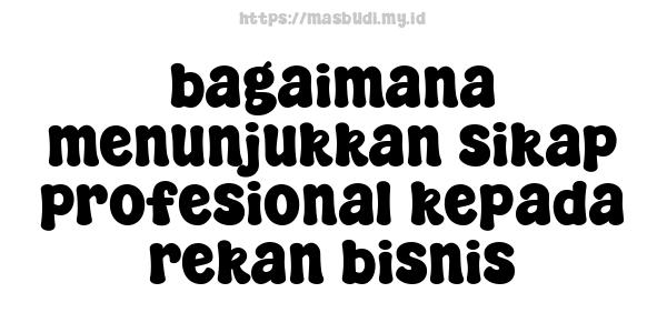 bagaimana menunjukkan sikap profesional kepada rekan bisnis