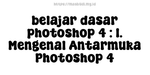 belajar dasar photoshop 4 : 1. Mengenal Antarmuka Photoshop 4