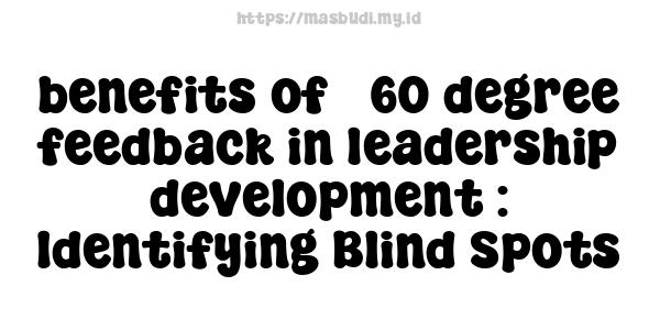 benefits of 360-degree feedback in leadership development : Identifying Blind Spots