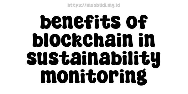 benefits of blockchain in sustainability monitoring