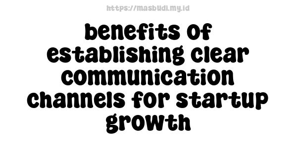 benefits of establishing clear communication channels for startup growth