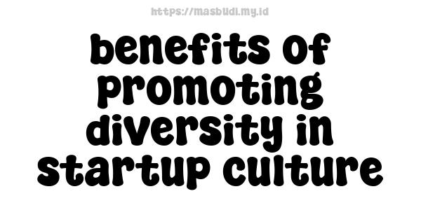 benefits of promoting diversity in startup culture