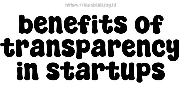 benefits of transparency in startups