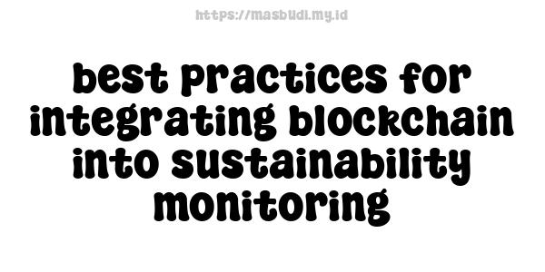 best practices for integrating blockchain into sustainability monitoring