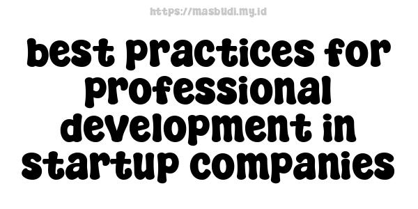 best practices for professional development in startup companies